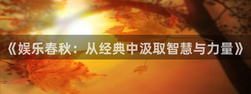壹号下载官网入口：《娱乐春秋：从经典中汲取智慧与力量》