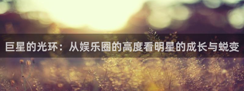 星辉平台平台：巨星的光环：从娱乐圈的高度看明星的成长与蜕变
